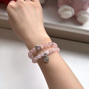 Pink Crystal Double Wrap Bracelet